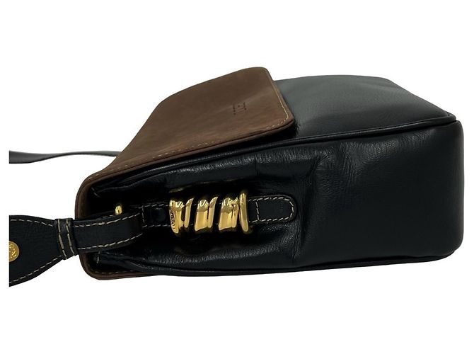 Loewe Velázquez Schultertasche aus Leder mit eingraviertem Logo Braun Schwarz - Ansicht 5