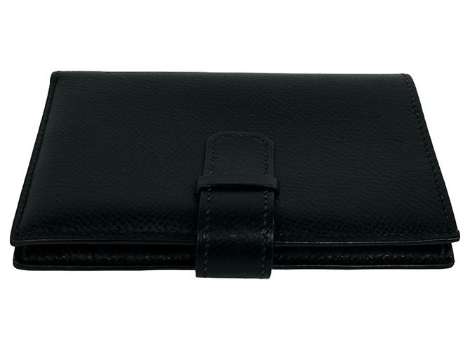 Hermès Hermes Jura Bi-fold Geldbörse aus schwarzem Epsom-Leder - Ansicht 3