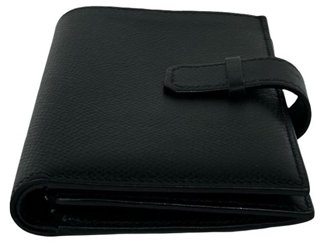 Hermès Hermes Jura Bi-fold Geldbörse aus schwarzem Epsom-Leder - Ansicht 5