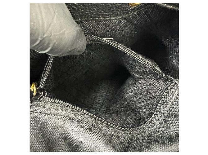 Zaino GUCCI Old Bamboo in pelle scamosciata Nero - vista 10