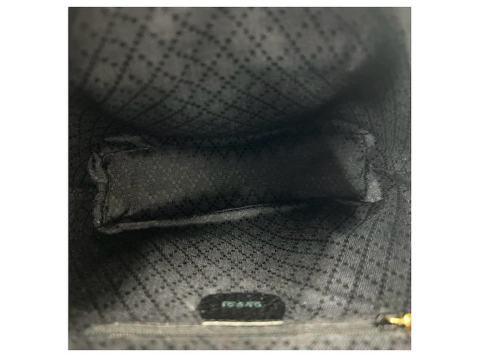 Zaino GUCCI Old Bamboo in pelle scamosciata Nero - vista 9