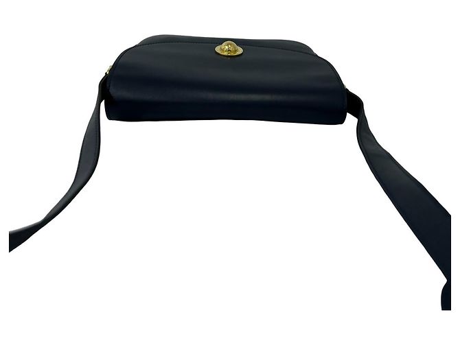 Céline Celine Vintage Starball Logo Hardware Leder Mini Schultertasche Marineblau - Ansicht 4