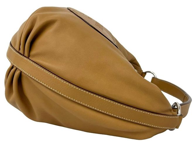 Prada Logo-Embossed Beige Leather Handbag - view 6