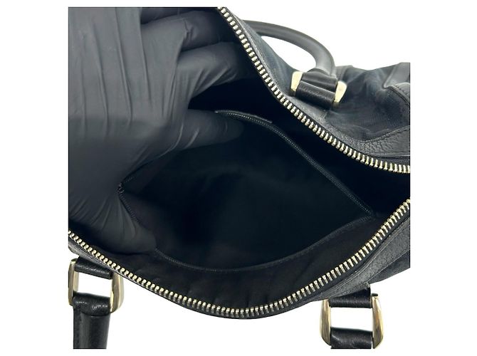 Mini Bolsa Boston Gucci em Lona e Couro Preto - vista 10