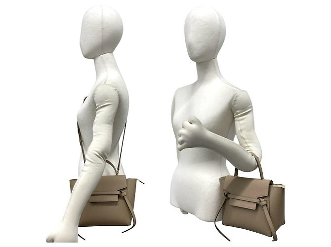 Céline Bolsa de mão CELINE Belt Bag Nano em couro Bege - vista 2