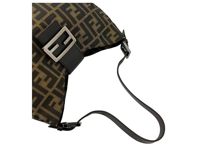 FENDI Schultertasche/Tote aus Zucca FF Canvas und Leder Braun Schwarz - Ansicht 4