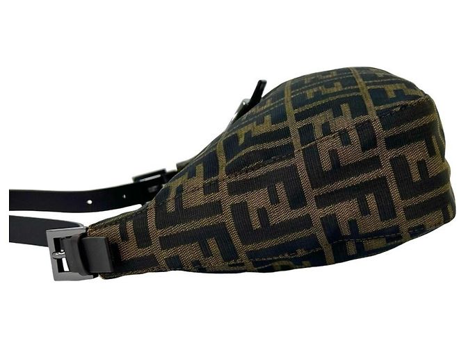 FENDI Schultertasche/Tote aus Zucca FF Canvas und Leder Braun Schwarz - Ansicht 5