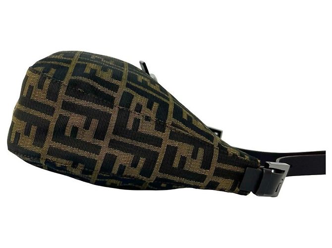 FENDI Schultertasche/Tote aus Zucca FF Canvas und Leder Braun Schwarz - Ansicht 6
