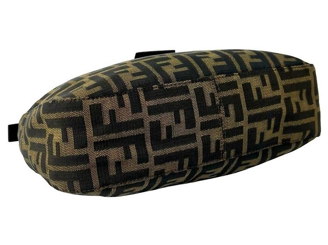 FENDI Schultertasche/Tote aus Zucca FF Canvas und Leder Braun Schwarz - Ansicht 7