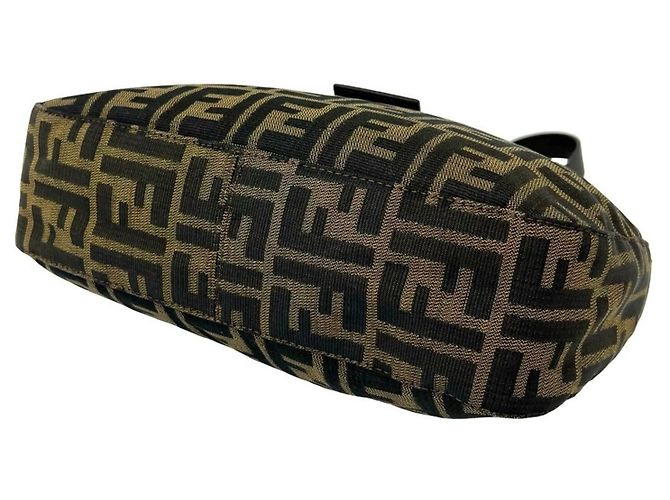 FENDI Schultertasche/Tote aus Zucca FF Canvas und Leder Braun Schwarz - Ansicht 8