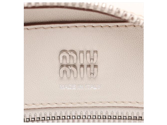 Borsa a tracolla 2-Way Miu Miu Vivant in pelle Nappa Bianco - vista 10