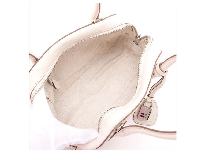 Borsa a tracolla 2-Way Miu Miu Vivant in pelle Nappa Bianco - vista 8