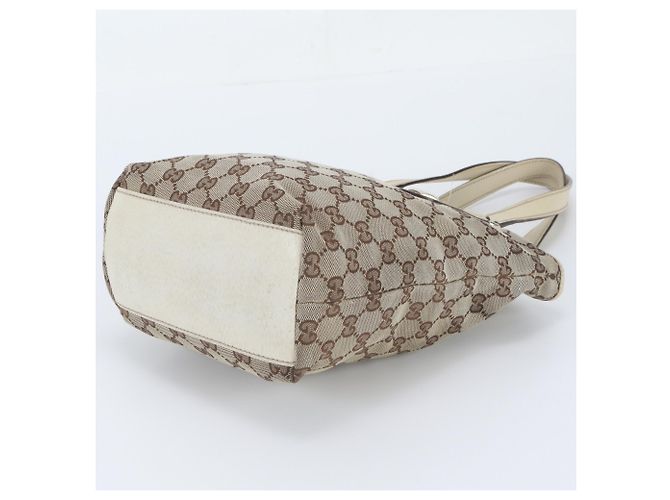 Borsa Tote a Secchiello Gucci GG Canvas Leather Marrone - vista 4