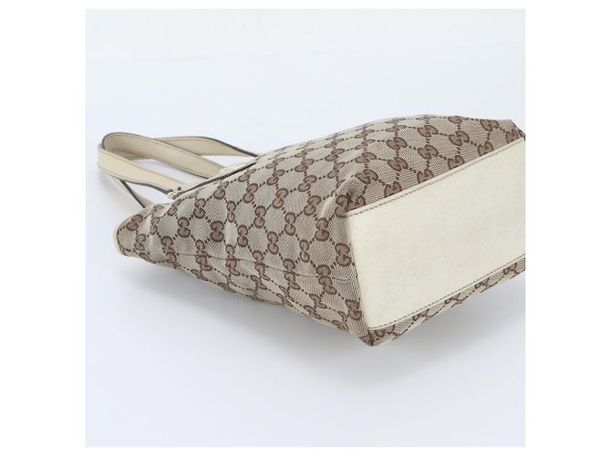 Borsa Tote a Secchiello Gucci GG Canvas Leather Marrone - vista 5