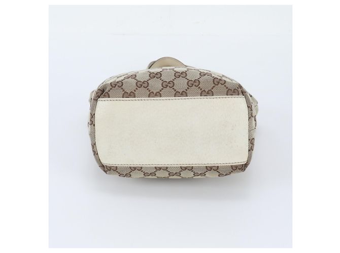 Borsa Tote a Secchiello Gucci GG Canvas Leather Marrone - vista 6