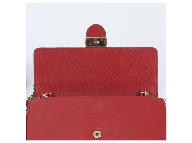 Gucci Interlocking G Leder 2-Way Kettentasche Rot - Ansicht 7