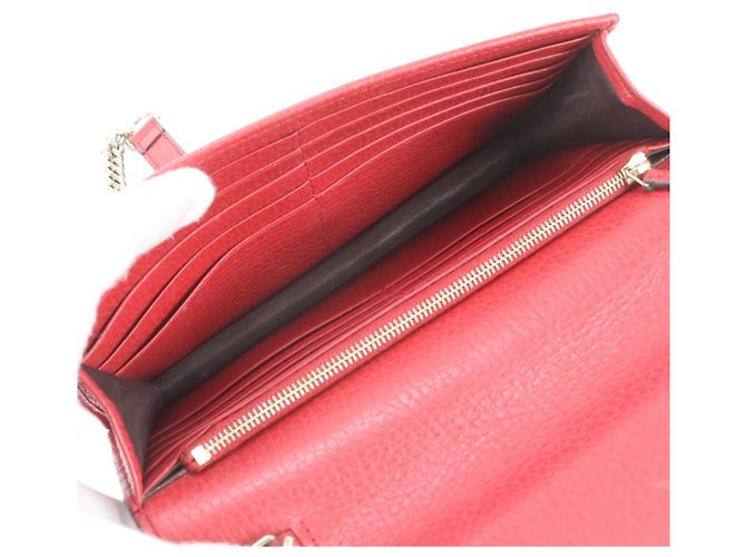 Gucci Interlocking G Leder 2-Way Kettentasche Rot - Ansicht 8