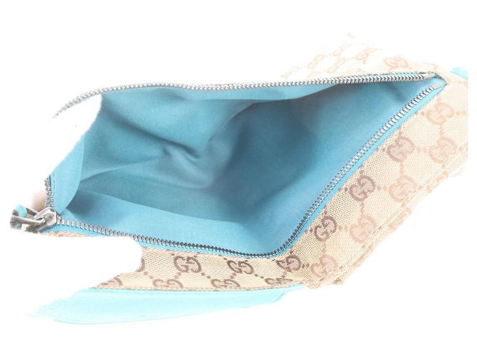 Borsa a tracolla/vita 2-way Gucci GG Canvas e pelle Marrone Blu - vista 8