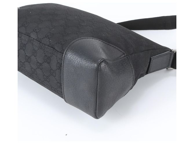 Borsa a tracolla Gucci GG Canvas Leather Nero - vista 4