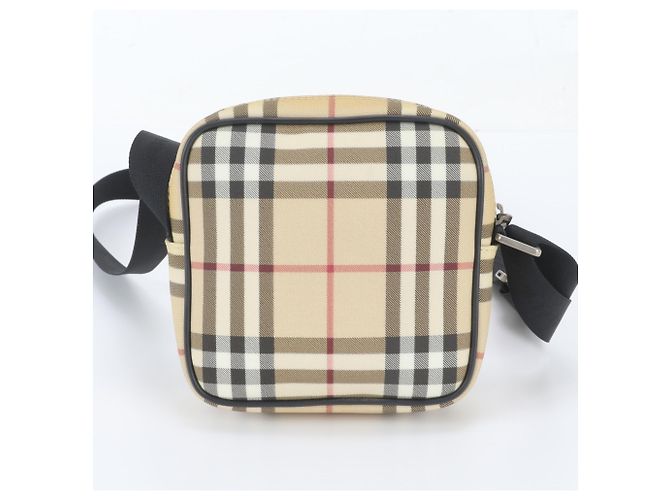 Burberry Nova Check Schultertasche aus Leder Beige - Ansicht 3