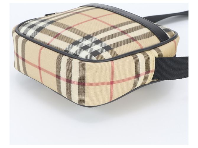 Burberry Nova Check Schultertasche aus Leder Beige - Ansicht 4