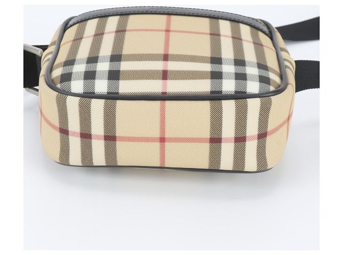 Burberry Nova Check Schultertasche aus Leder Beige - Ansicht 6