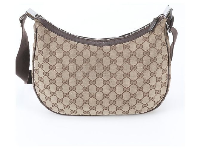 Borsa a tracolla Gucci GG Canvas 122790 in pelle Marrone Beige - vista 3