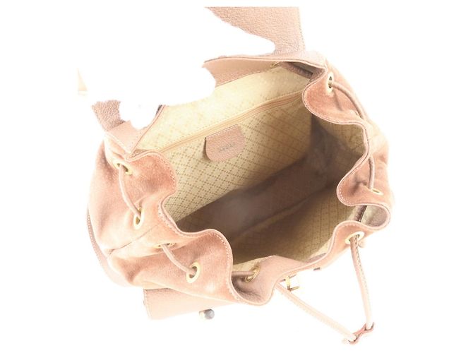 Borsa a tracolla in pelle Gucci Old Bamboo Marrone - vista 7