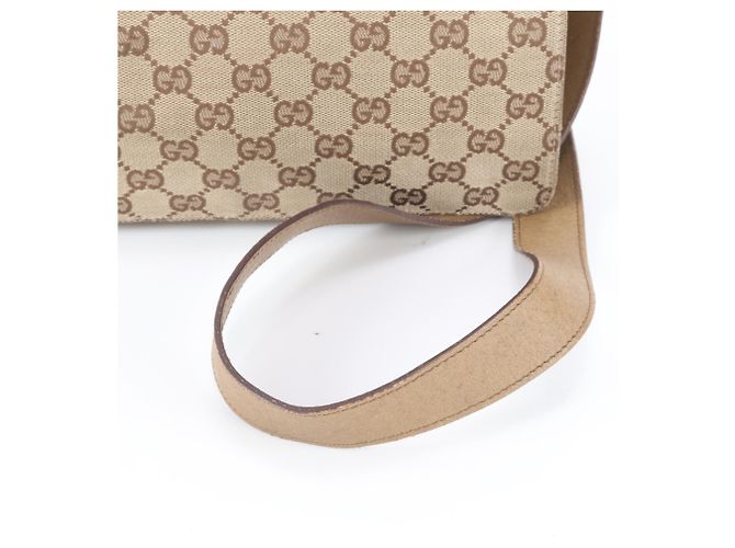 Bolso de hombro Gucci GG Canvas Eclipse de piel Castaño Beige - vista 2