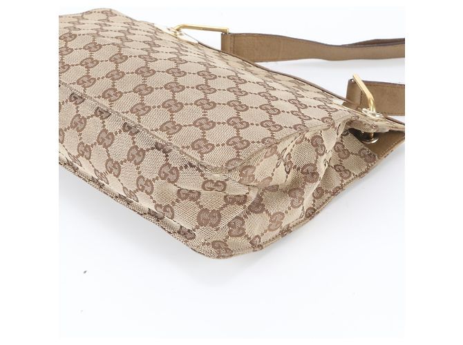 Bolso de hombro Gucci GG Canvas Eclipse de piel Castaño Beige - vista 4