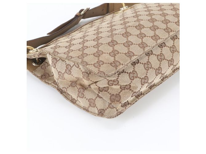 Bolso de hombro Gucci GG Canvas Eclipse de piel Castaño Beige - vista 5