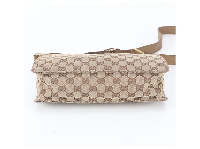 Bolso de hombro Gucci GG Canvas Eclipse de piel Castaño Beige - vista 6