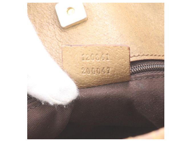 Bolso de hombro Gucci GG Canvas Eclipse de piel Castaño Beige - vista 9