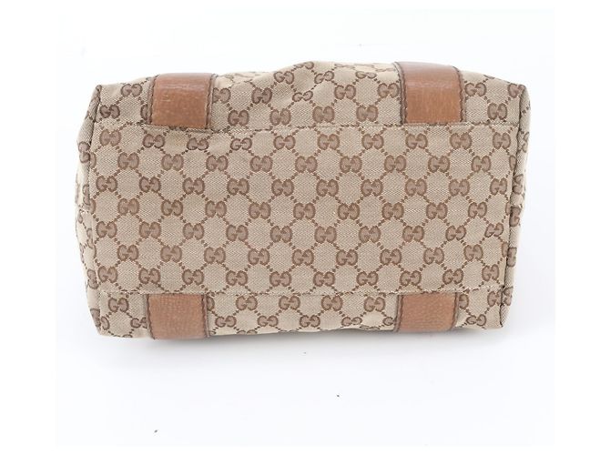 Borsa Tote e a Tracolla Gucci GG Canvas Bamboo Marrone Beige - vista 6