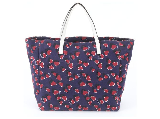Borsa Tote Gucci Heartbeat All-Over Print Bianco Blu navy - vista 3