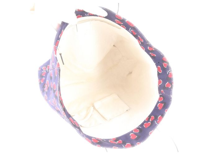 Borsa Tote Gucci Heartbeat All-Over Print Bianco Blu navy - vista 7