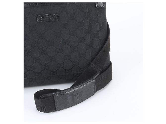 Borsa a tracolla Gucci GG Canvas Leather Nero - vista 2