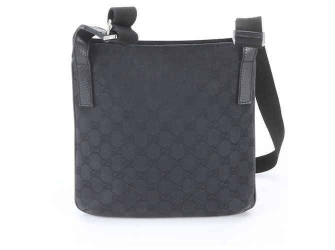 Borsa a tracolla Gucci GG Canvas Leather Nero - vista 3