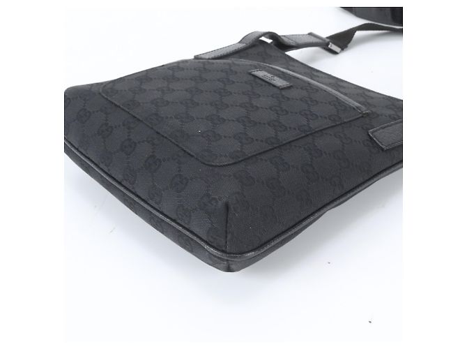Borsa a tracolla Gucci GG Canvas Leather Nero - vista 4