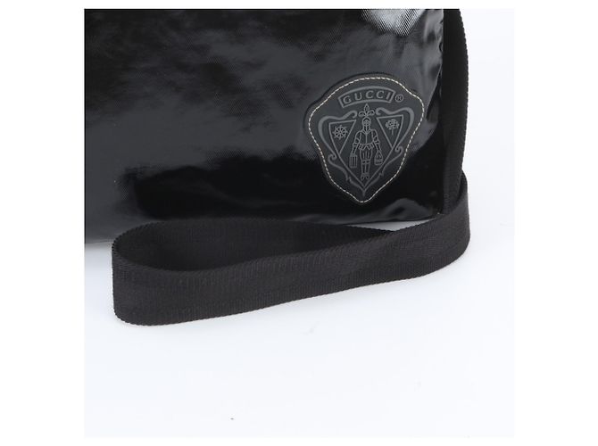 Borsa a tracolla messenger in pelle Gucci Crest Emblem Nero - vista 2