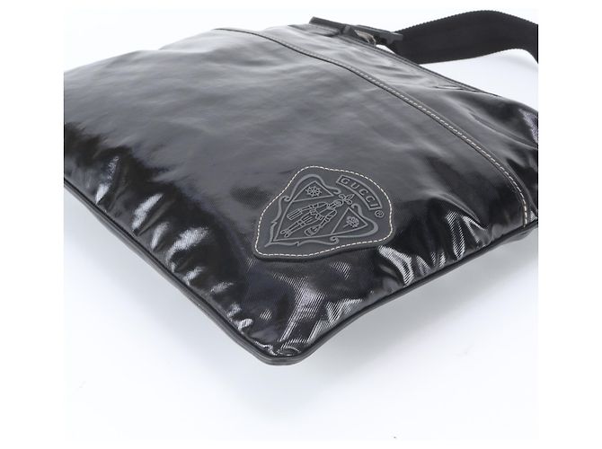 Borsa a tracolla messenger in pelle Gucci Crest Emblem Nero - vista 4
