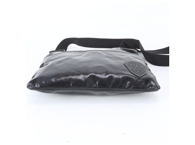 Borsa a tracolla messenger in pelle Gucci Crest Emblem Nero - vista 6