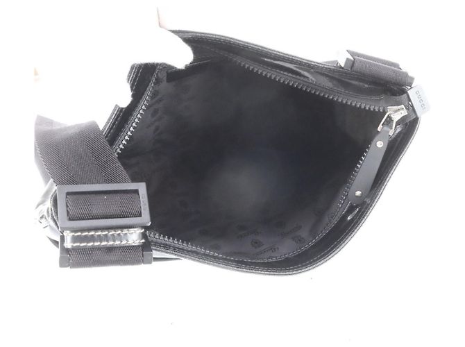 Borsa a tracolla messenger in pelle Gucci Crest Emblem Nero - vista 7
