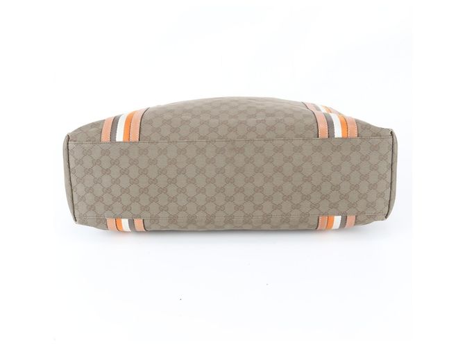 Borsa Tote Gucci in tela GG e pelle Beige Cammello - vista 6
