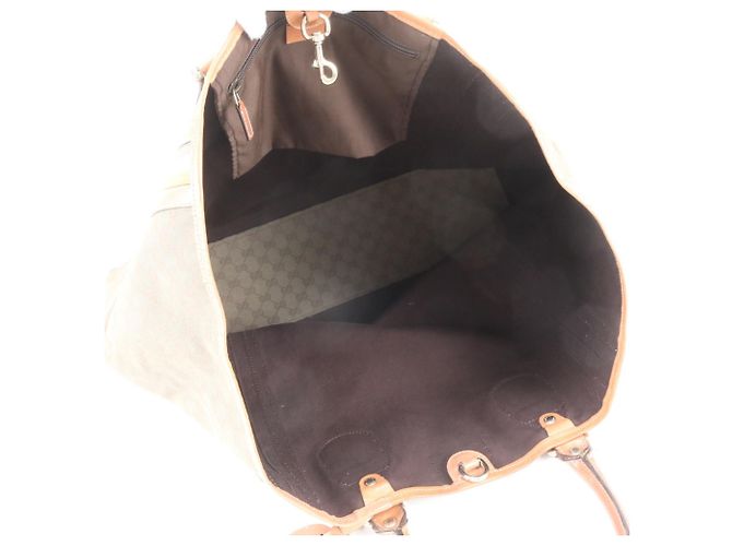 Borsa Tote Gucci in tela GG e pelle Beige Cammello - vista 7
