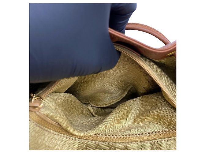 GUCCI Vintage Bamboo Leder-Rucksack Braun - Ansicht 10