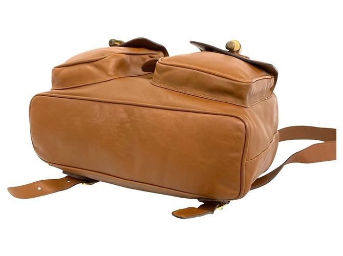 GUCCI Vintage Bamboo Leder-Rucksack Braun - Ansicht 8