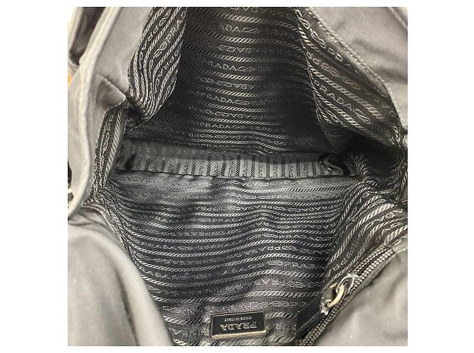Bolso de hombro Prada en nylon Tessuto Pocono y cuero Saffiano con logo triangular Negro - vista 9