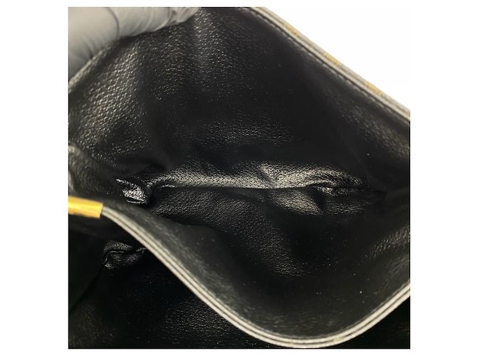 Céline Celine Vintage Macadam Blazon Pattern Triomphe Schultertasche und Beuteltasche aus Leder Braun Schwarz - Ansicht 10