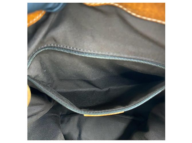 Gucci Vintage GG Logo Canvas Leder-Rucksack Braun - Ansicht 10